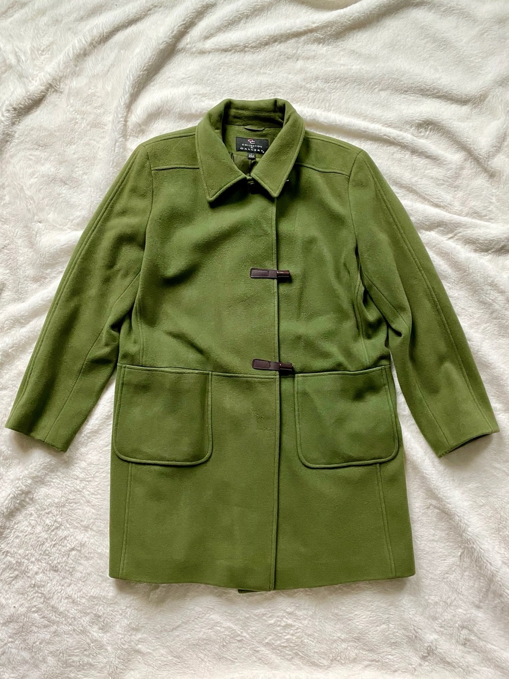 Collection by Gallery Wool Blend Toggle Coat Green Size Large